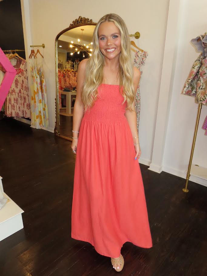 z supply bayside maxi dress in persimmon