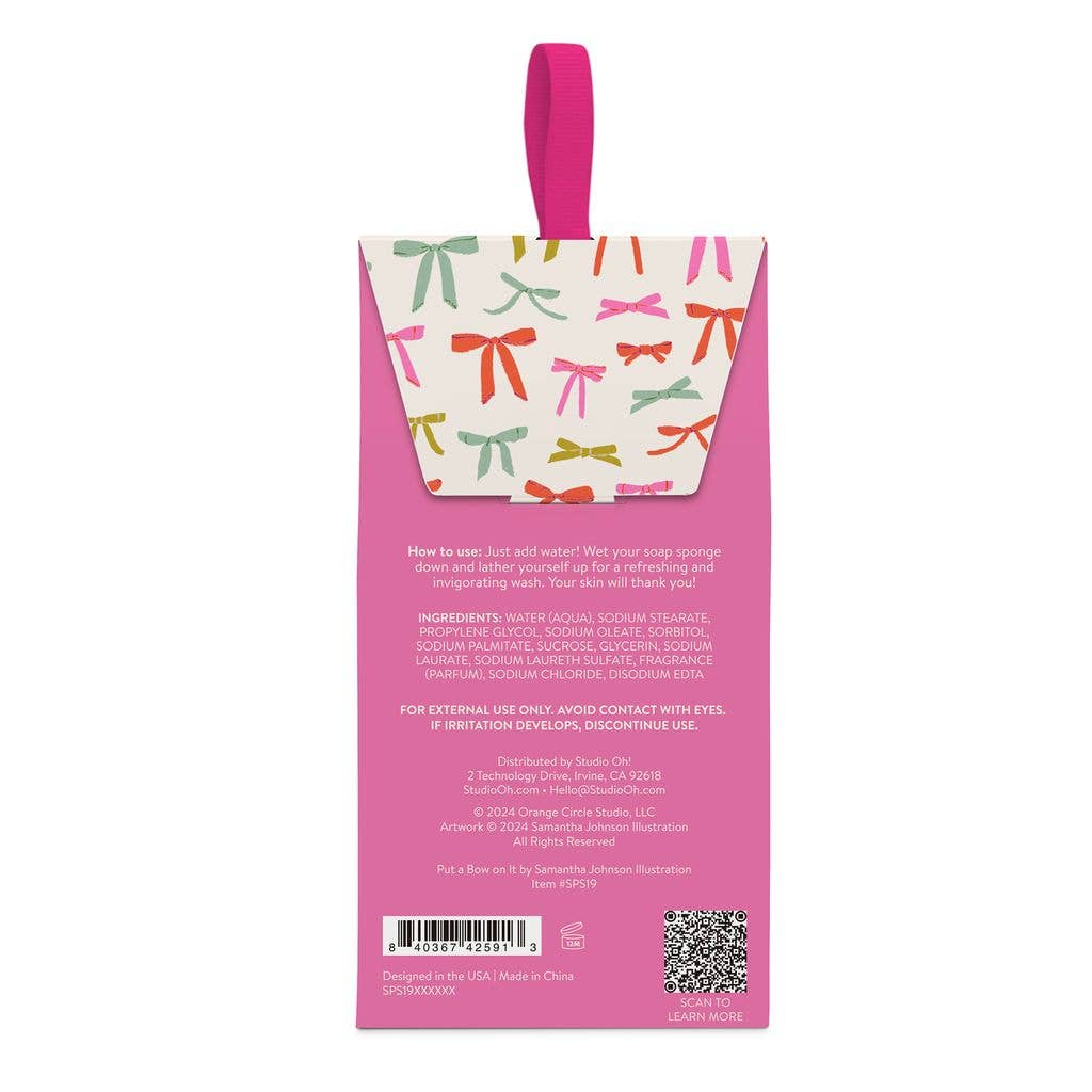 Put a Bow On It Soap Sponge in grapefruit