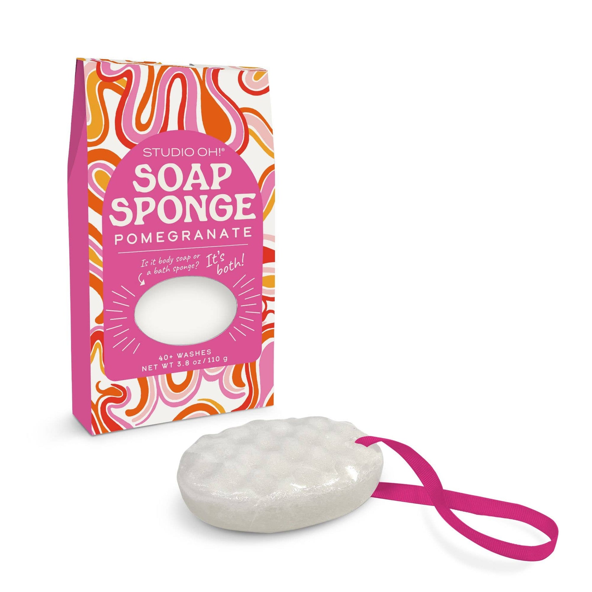 Candy Ribbons Soap Sponge in pomegranate