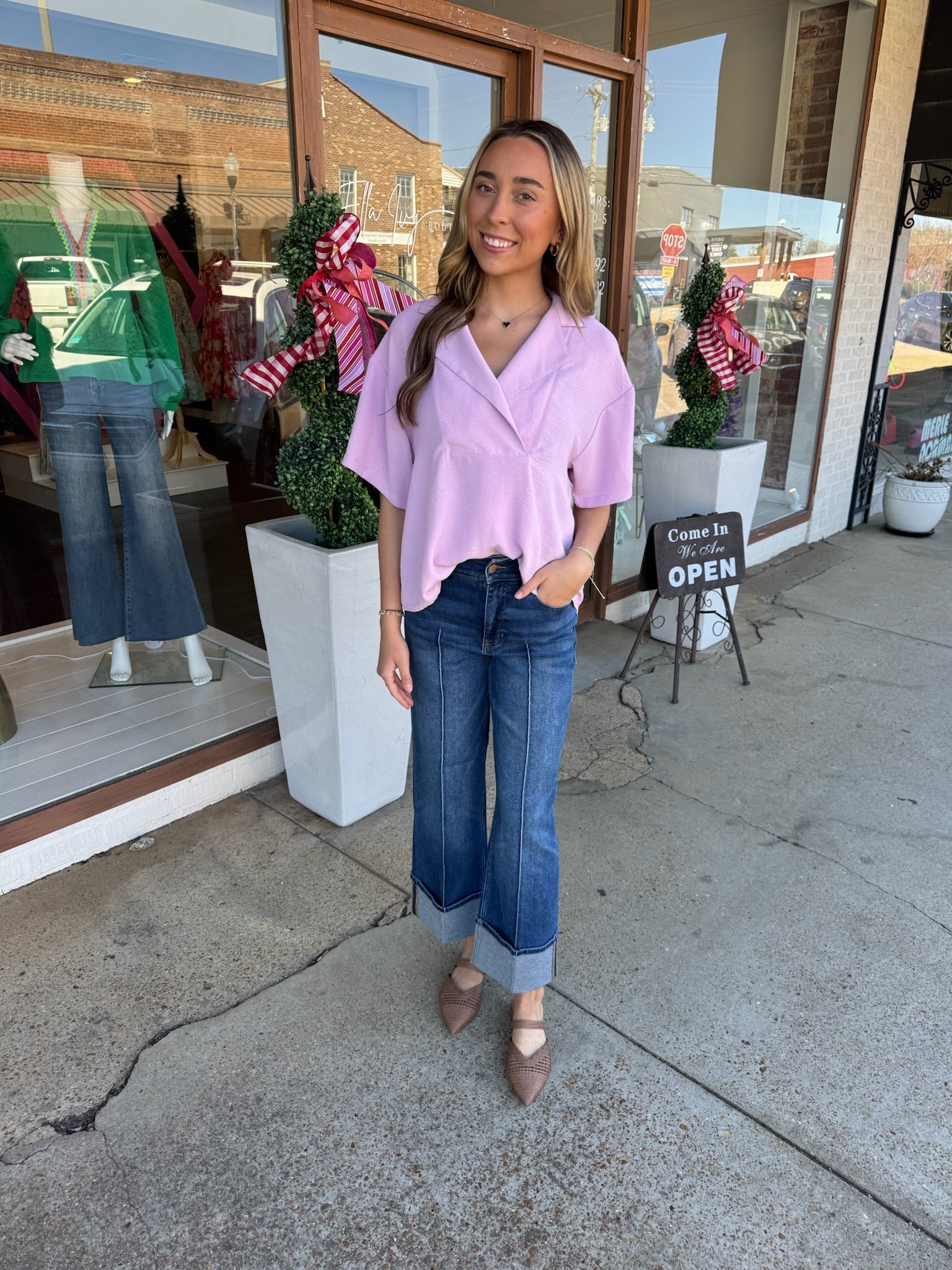 ivy jane foldover hem popover in orchid