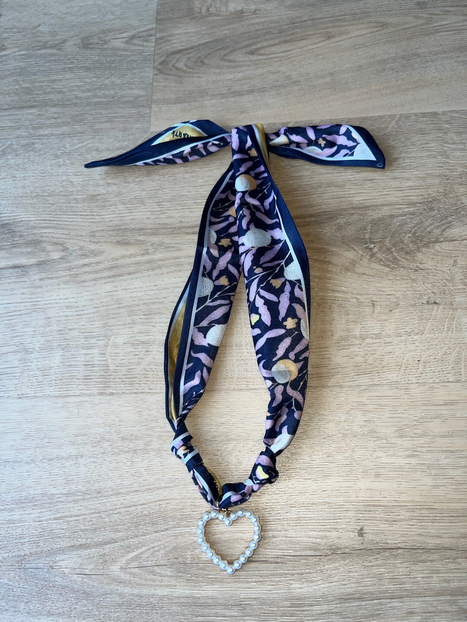 blue willow scarf necklace