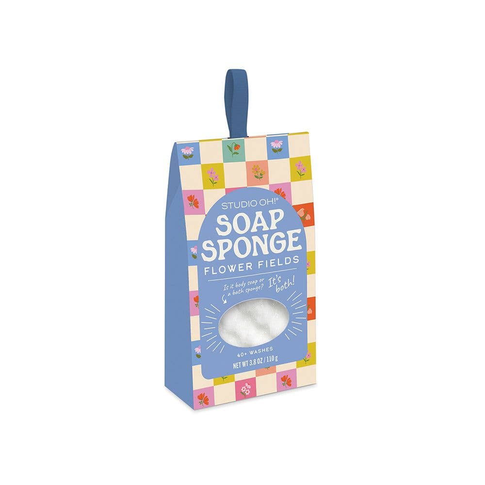 Checkerboard Blooms Soap Sponge in flower fields