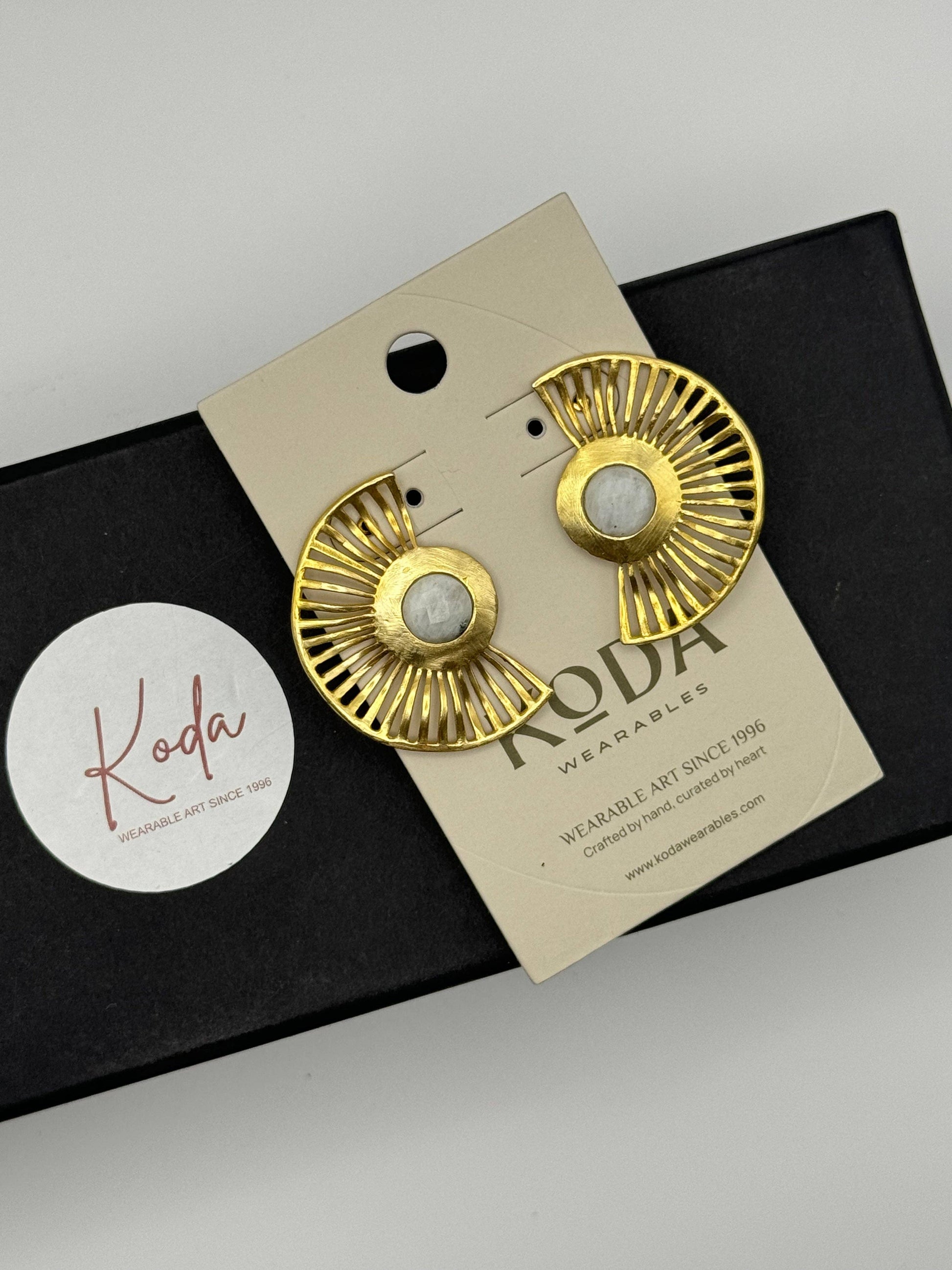 koda fan flare earrings in gold