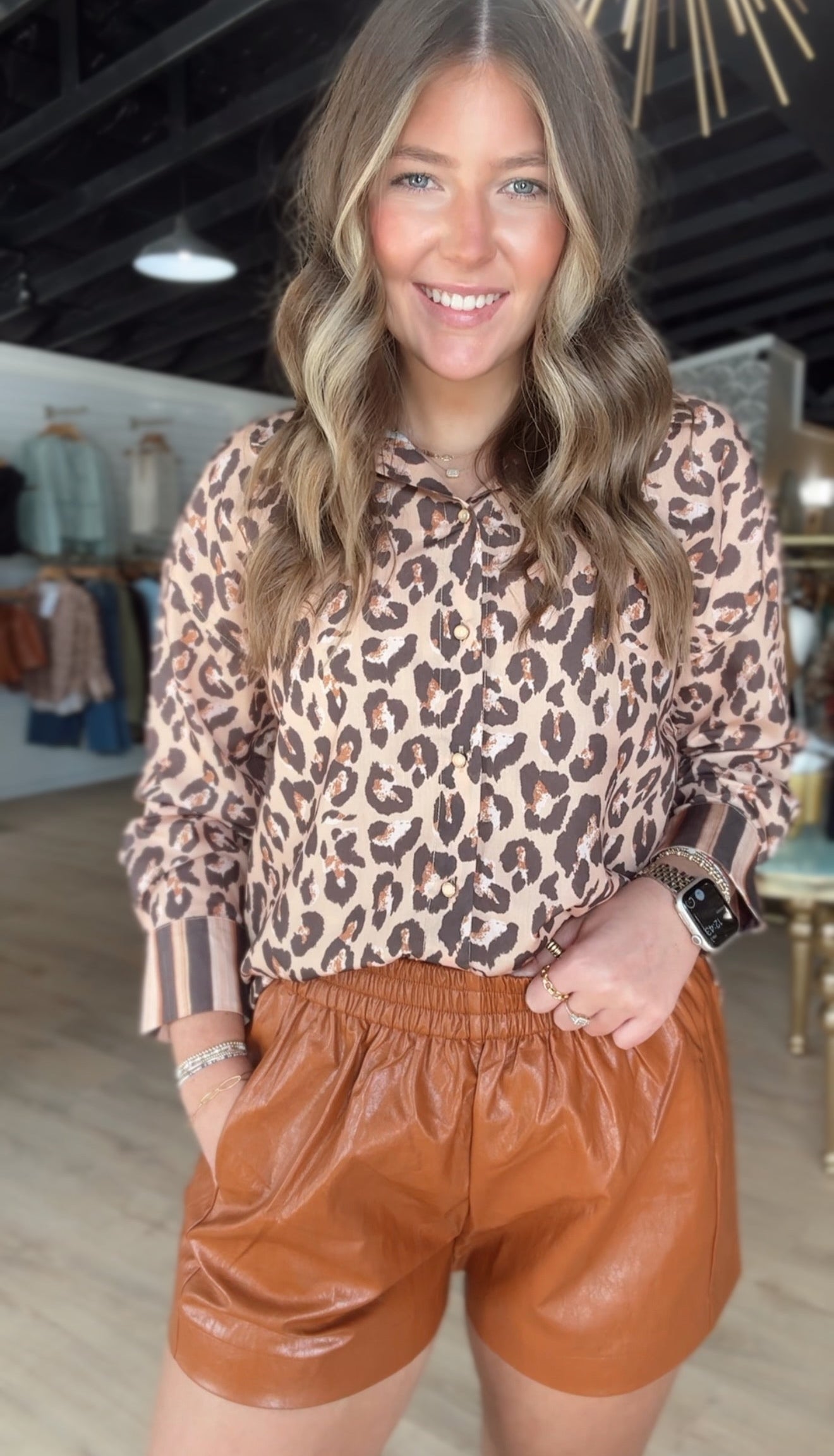 jade vegan leather pocket short