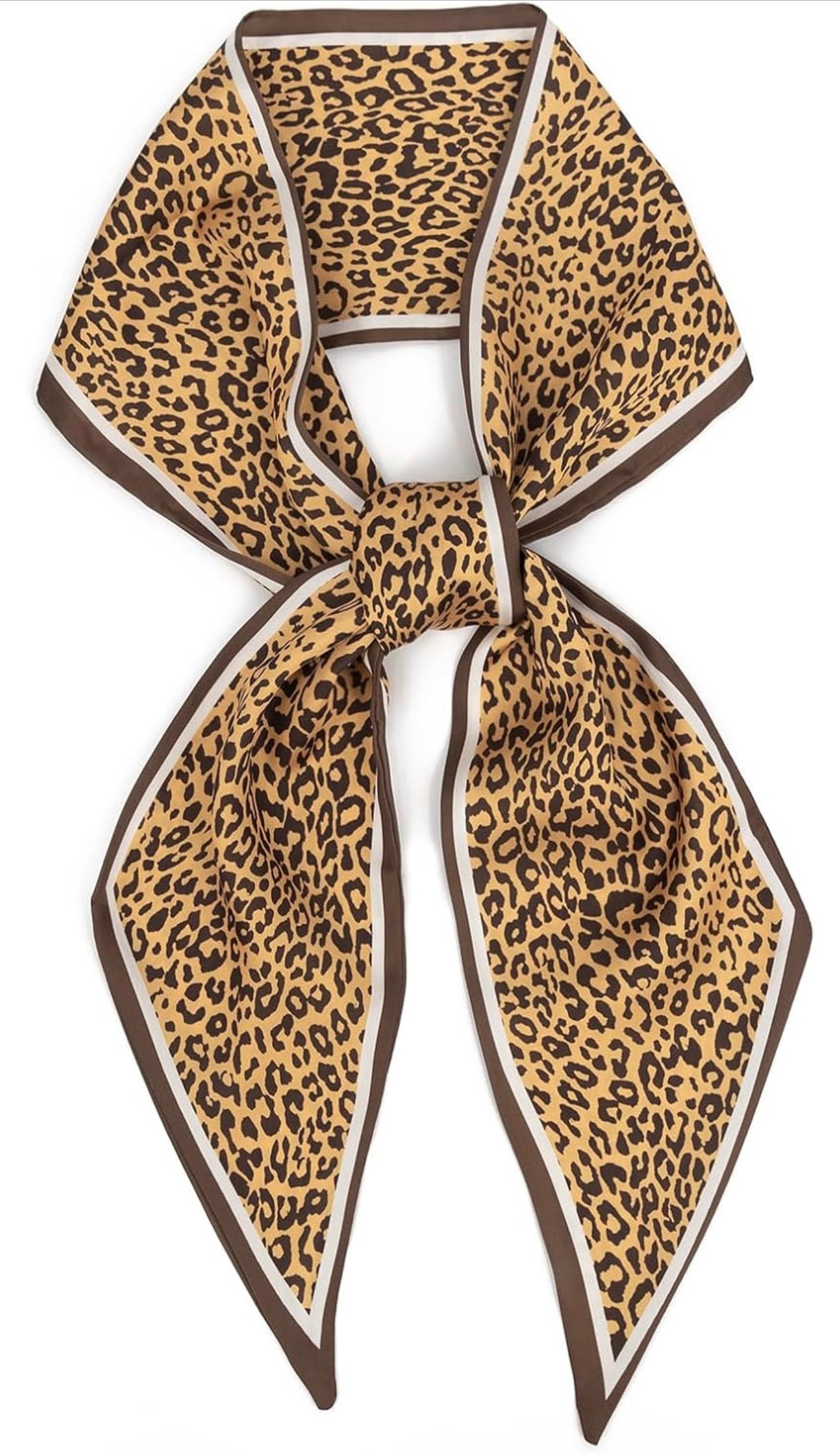 classy leopard neck scarf in brown