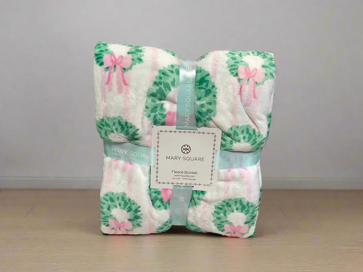 mary square rosy wreaths blanket