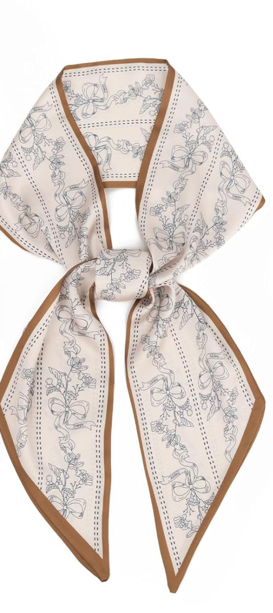 neutral bow neck scarf