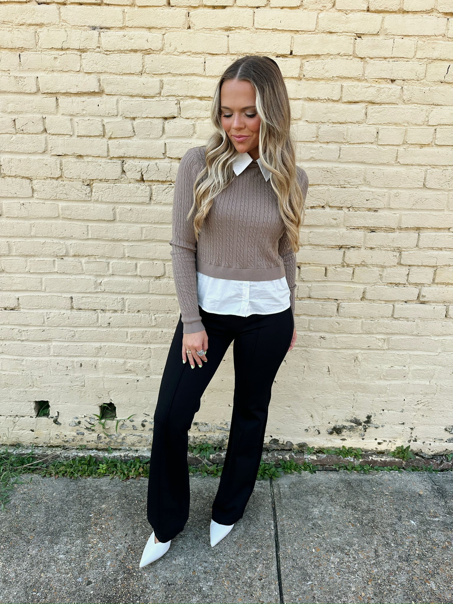 deluc amsonia 2-in-1 shirt in taupe