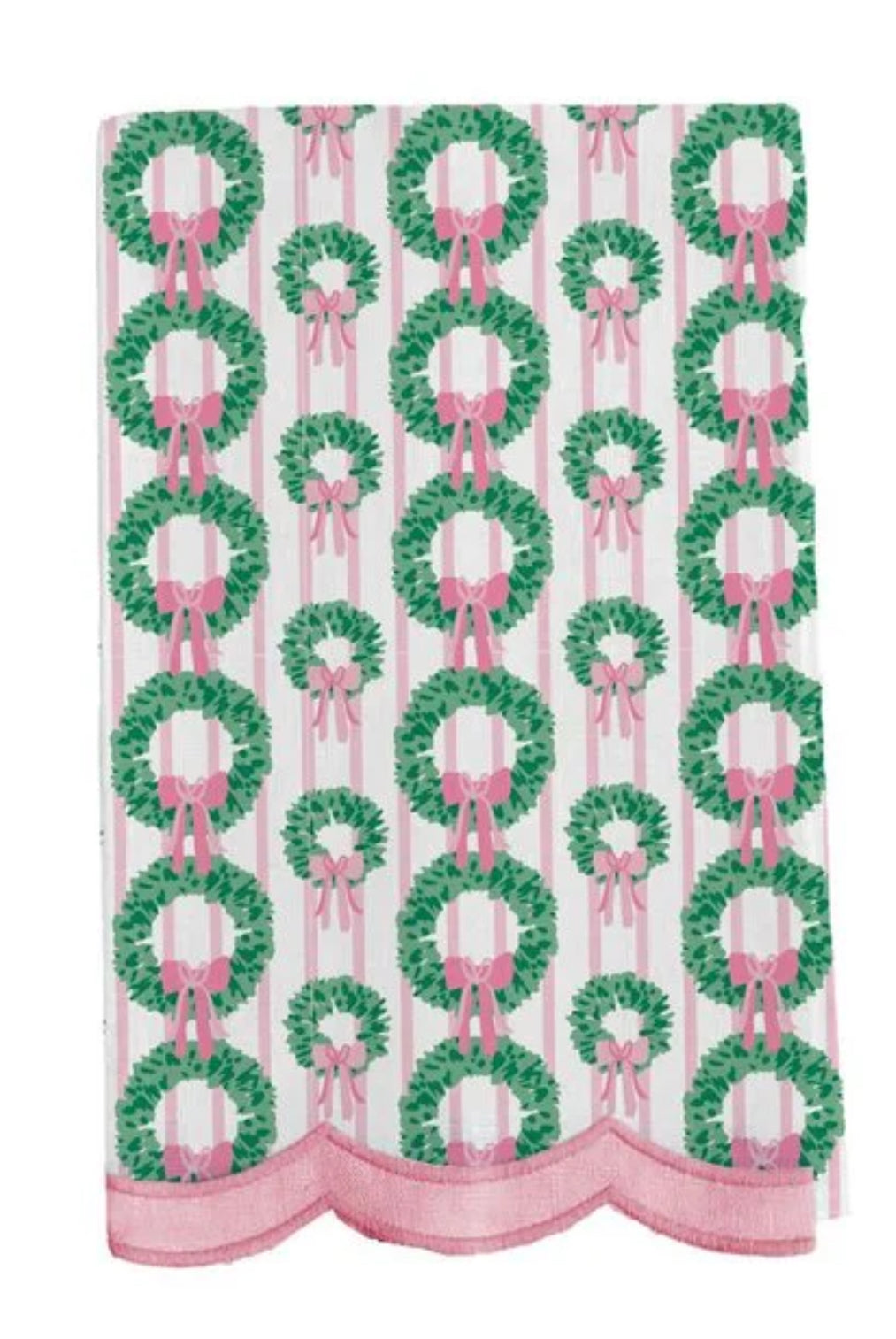 mary square rosy wreaths tea towel