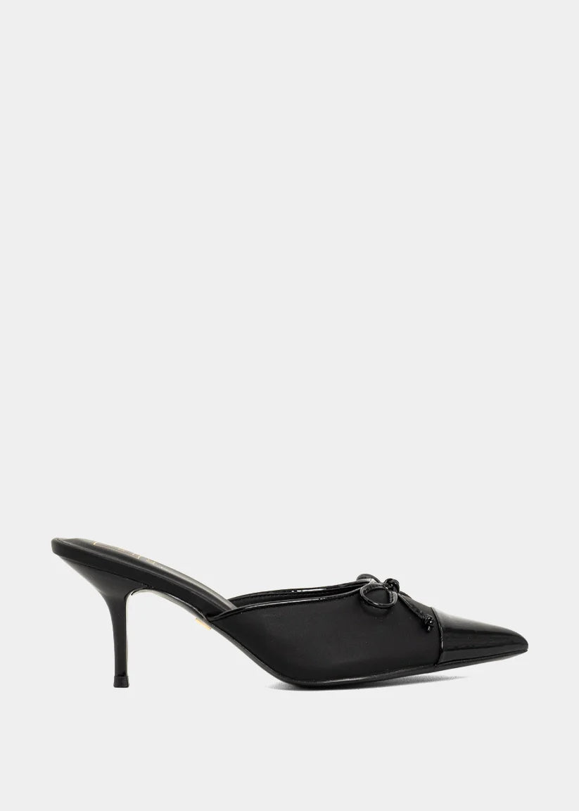 shu shop naomi black satin mule