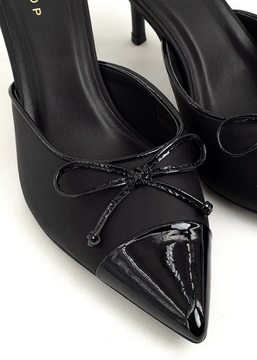 shu shop naomi black satin mule