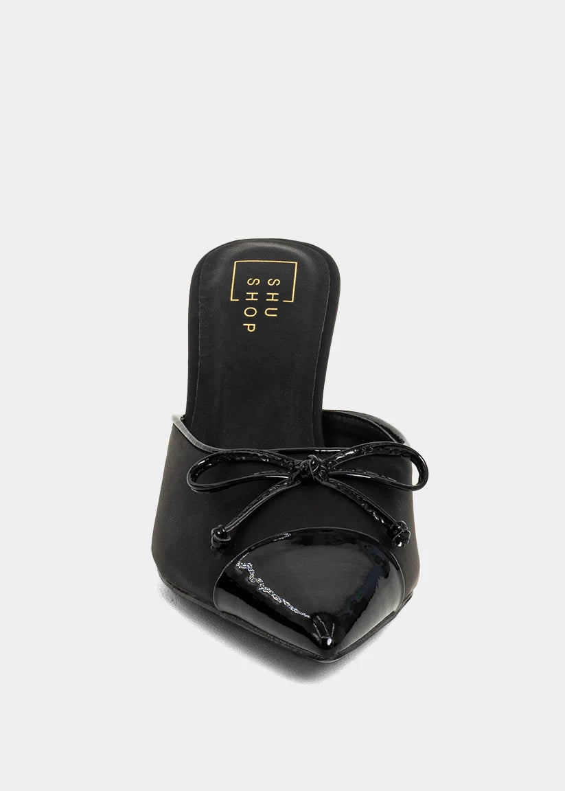 shu shop naomi black satin mule