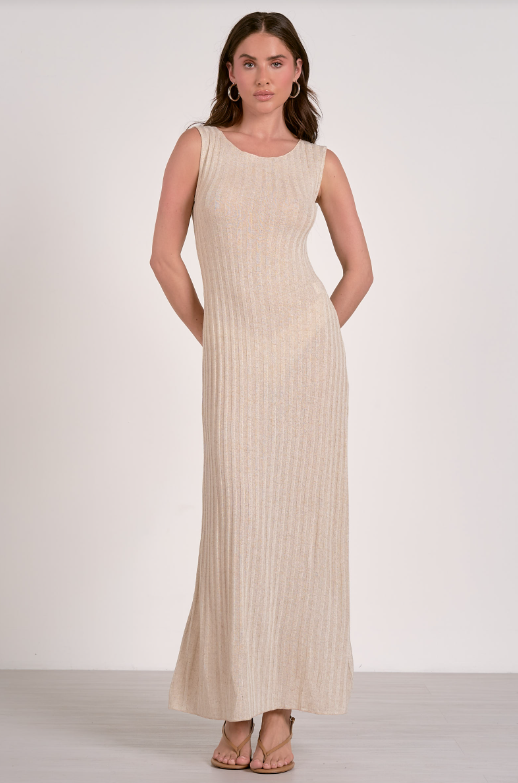 elan crew neck maxi in natural