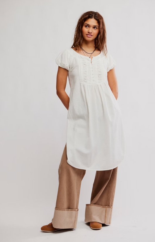 free people fayre midi top in clean ivory