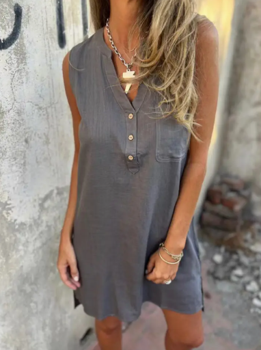 luxe lola shirt dress in grey
