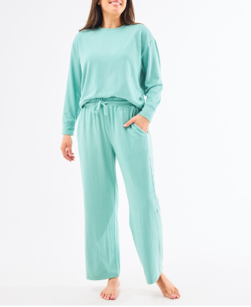 mary square sophie pants in lagoon