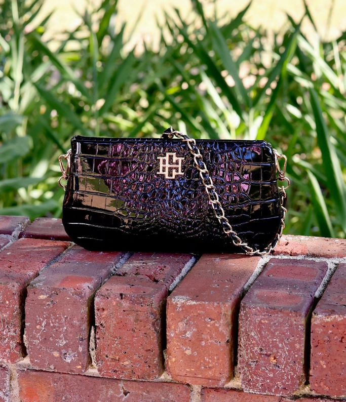 caroline hill livi crossbody in black patent