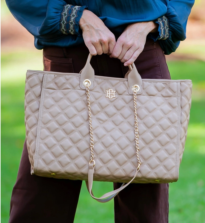 caroline hill melissa tote bag in latte