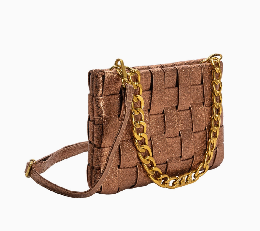 melie bianco bronze metallic crossbody
