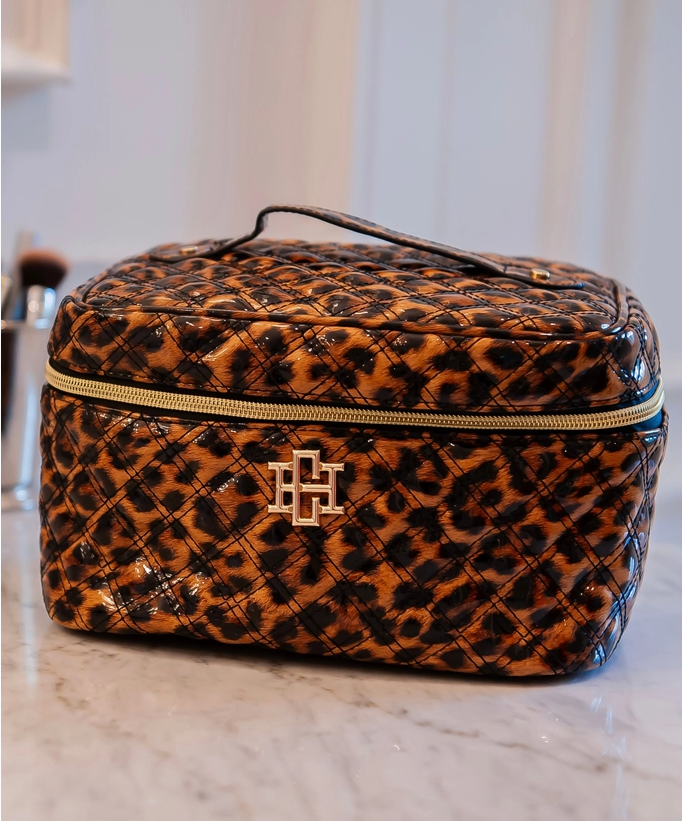 caroline hill hampton train case in spotted patent
