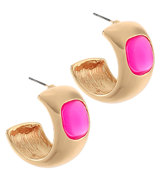 stone accent wide hoop