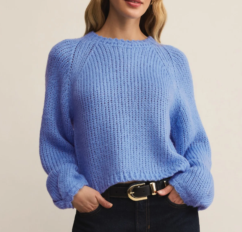 z supply sheena sweater in serene blue