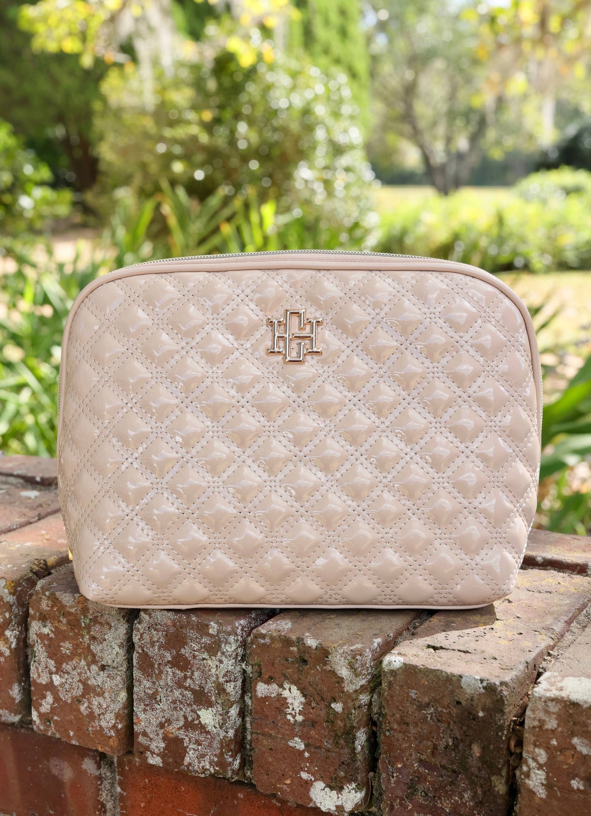 Caroline Hill Capri Large Pouch in Nude Patent