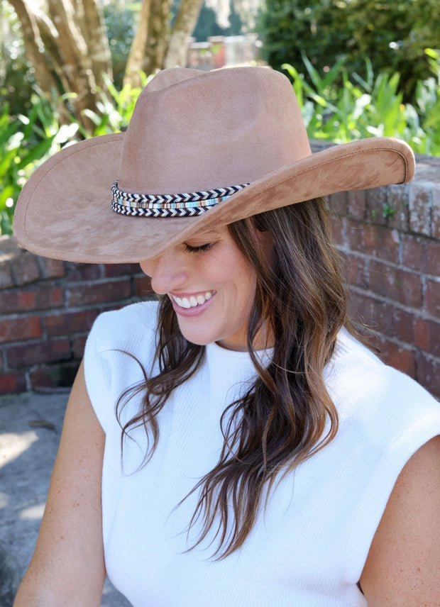 caroline hill rooney suede feel like hat in brown