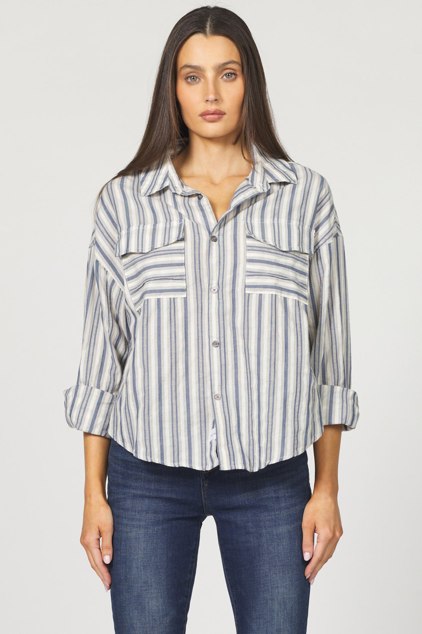 dear john adrianna top in dark blue