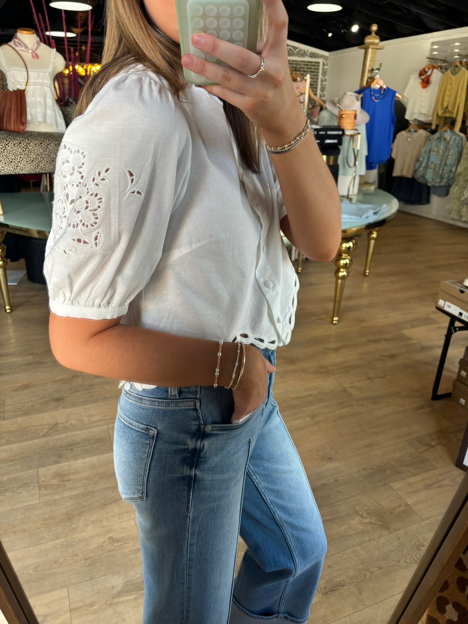 astr joellyn top in white