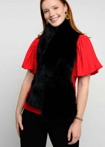 ivy jane faux fur scarf in black