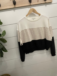 z supply colorblock modal sweatshirt black