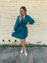 Load image into Gallery viewer, elan long sleeve dress in teal