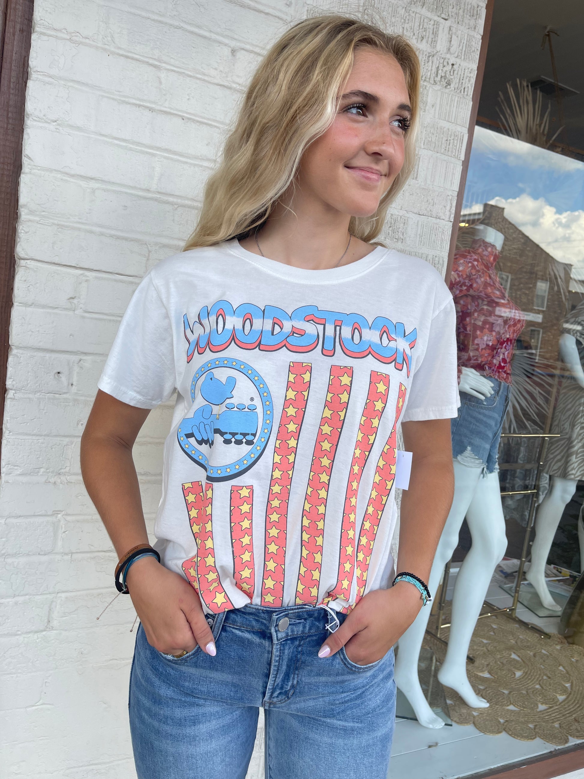 recycled karma woodstock peace now tee