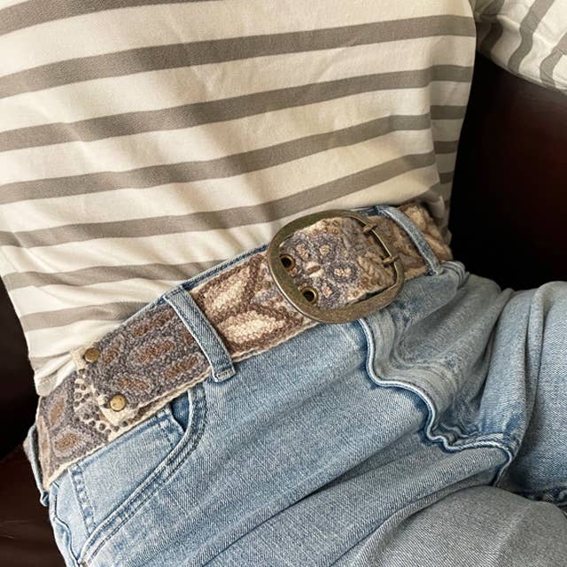 jenny krauss monochromatic embroidered wool belt in cream