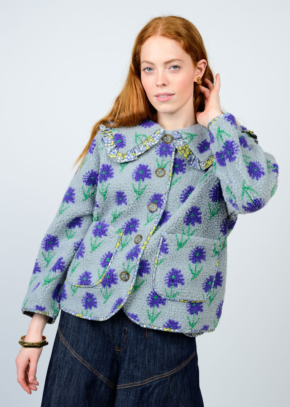 ivy jane periwinkle sherpa jacket in peri