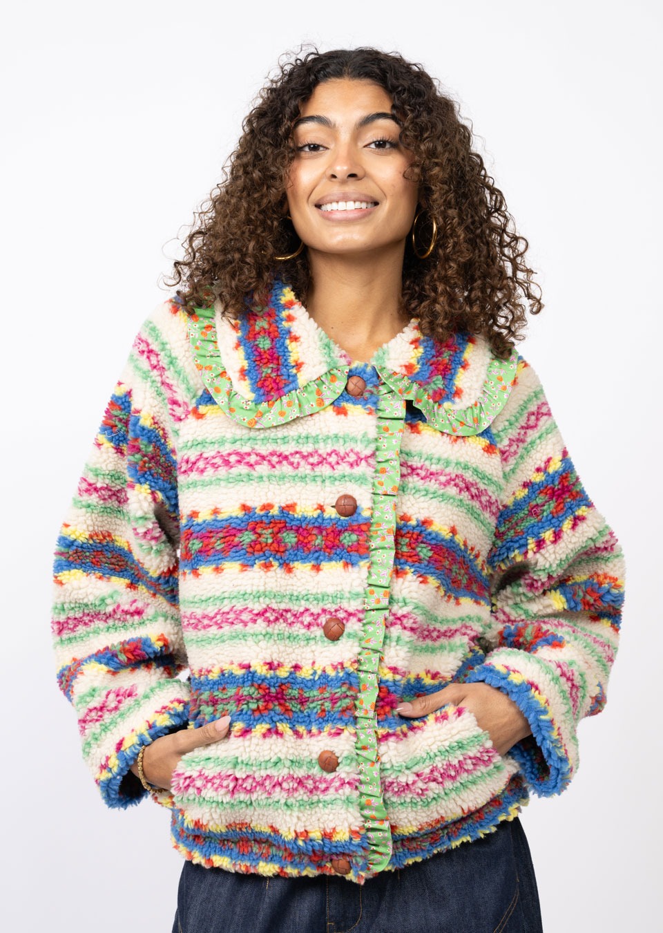 ivy jane fair isle sherpa jacket