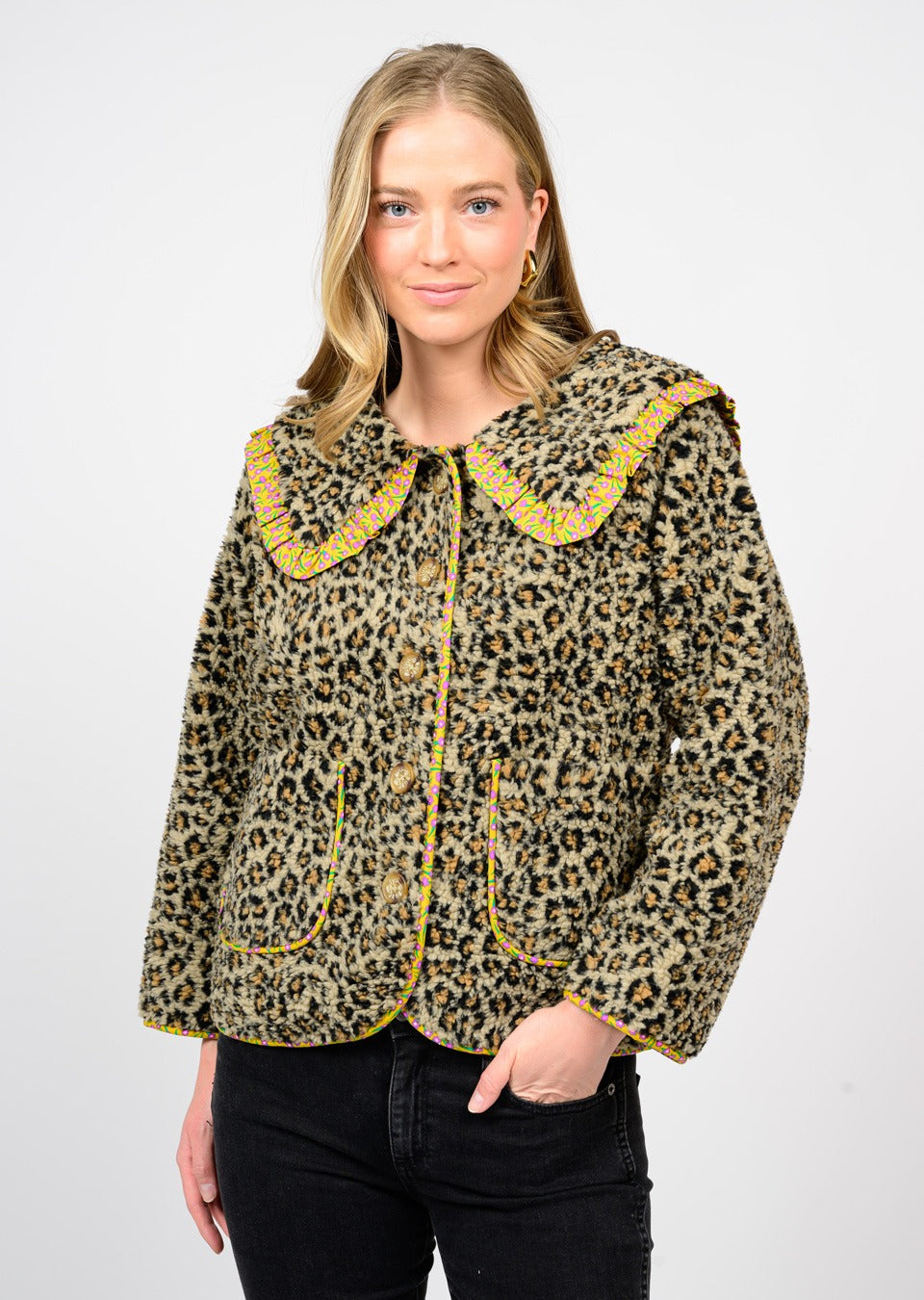 ivy jane leopard sherpa jacket