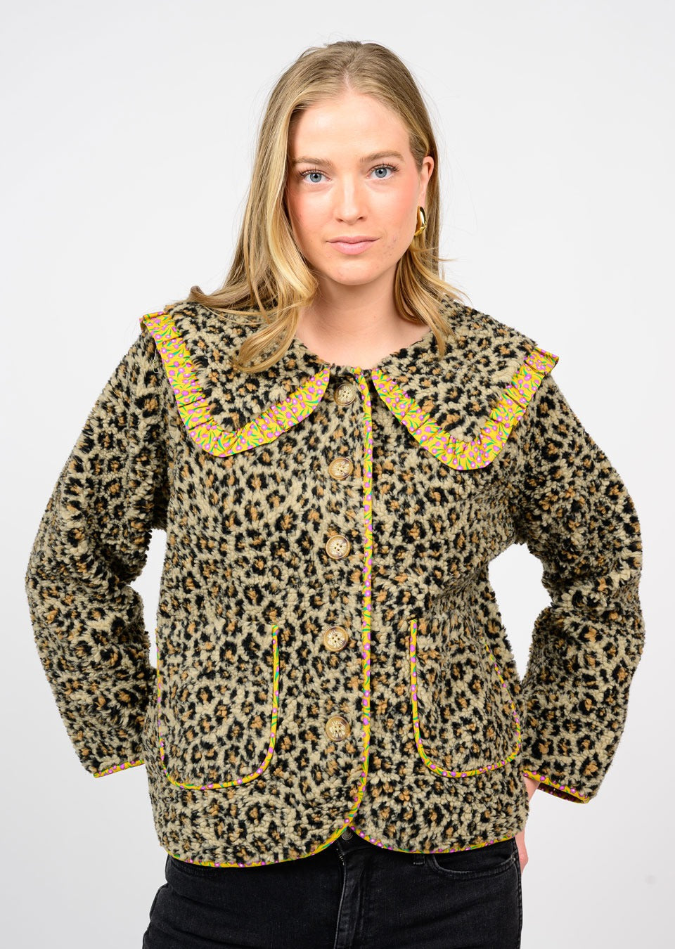 ivy jane leopard sherpa jacket
