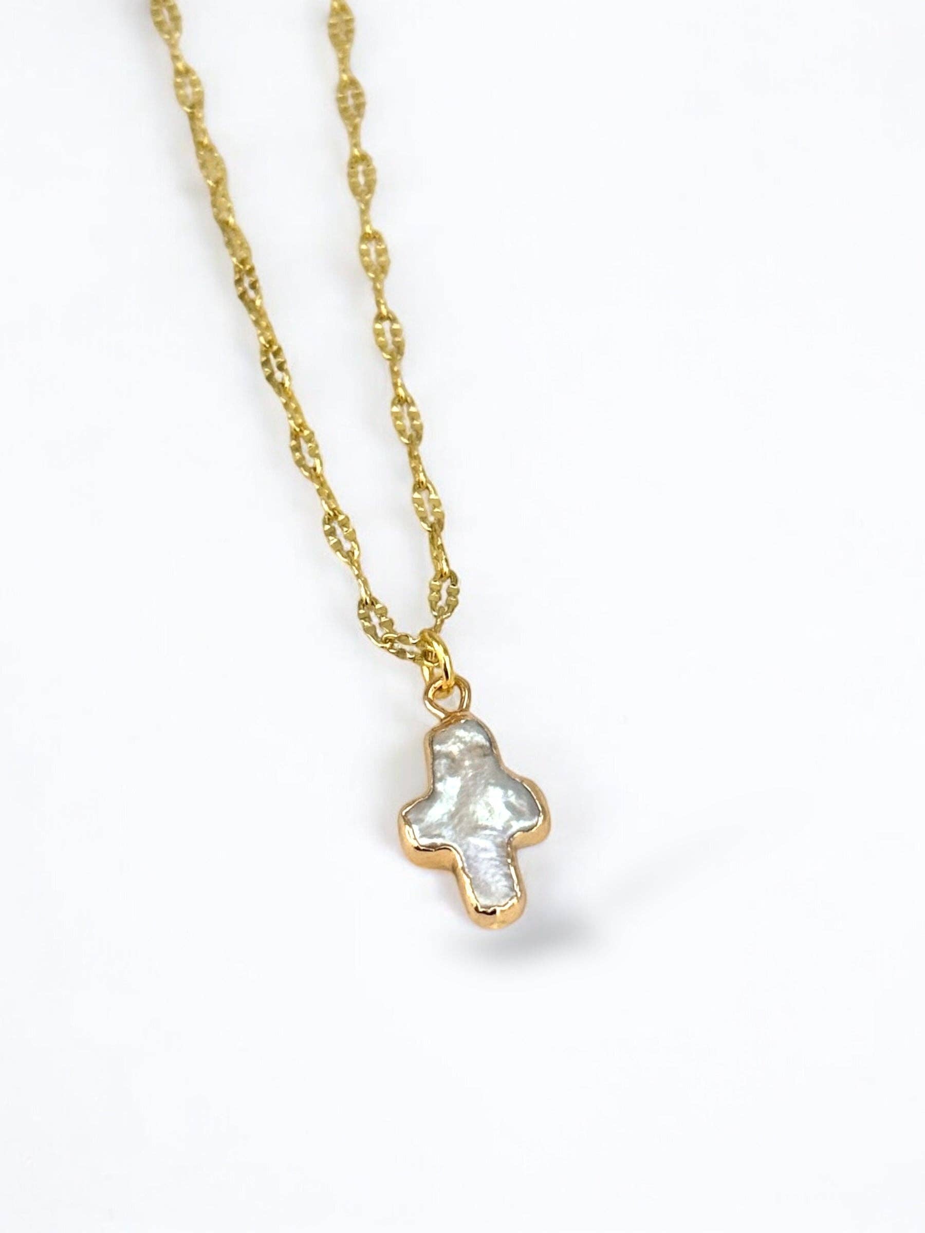 koda pearl cross necklace