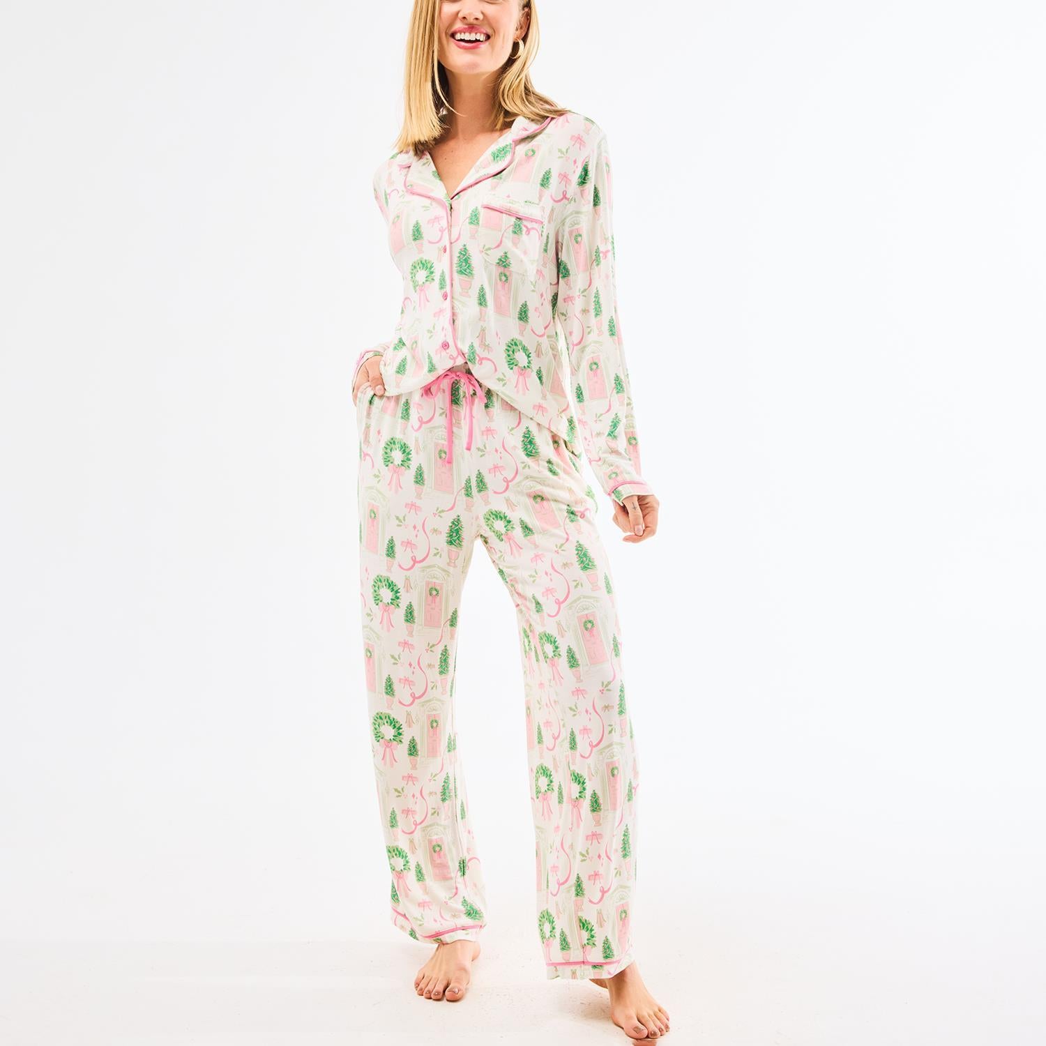 mary square charlotte pajamas in home for christmas