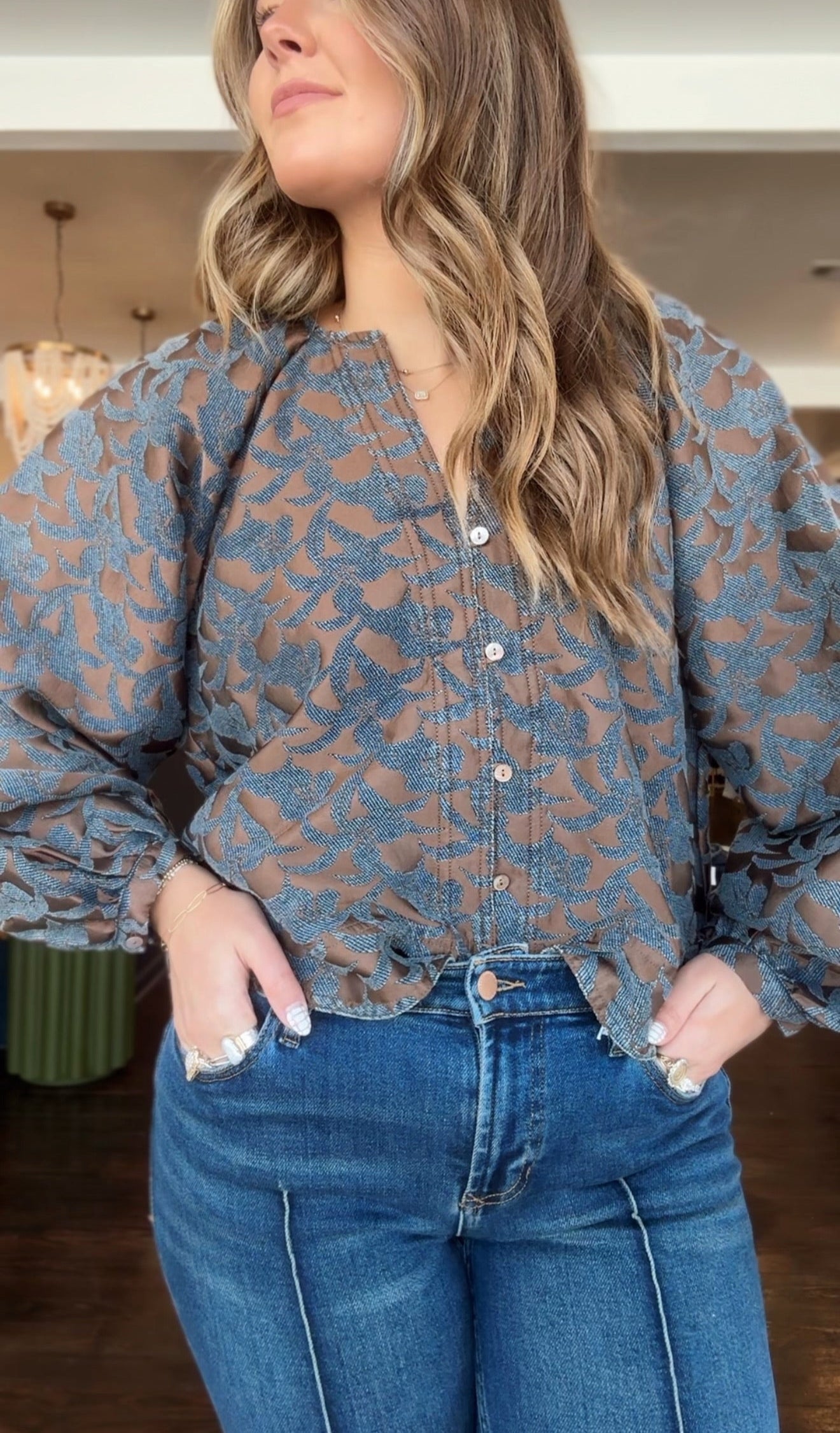 frnch boldo blouse in marron glaze