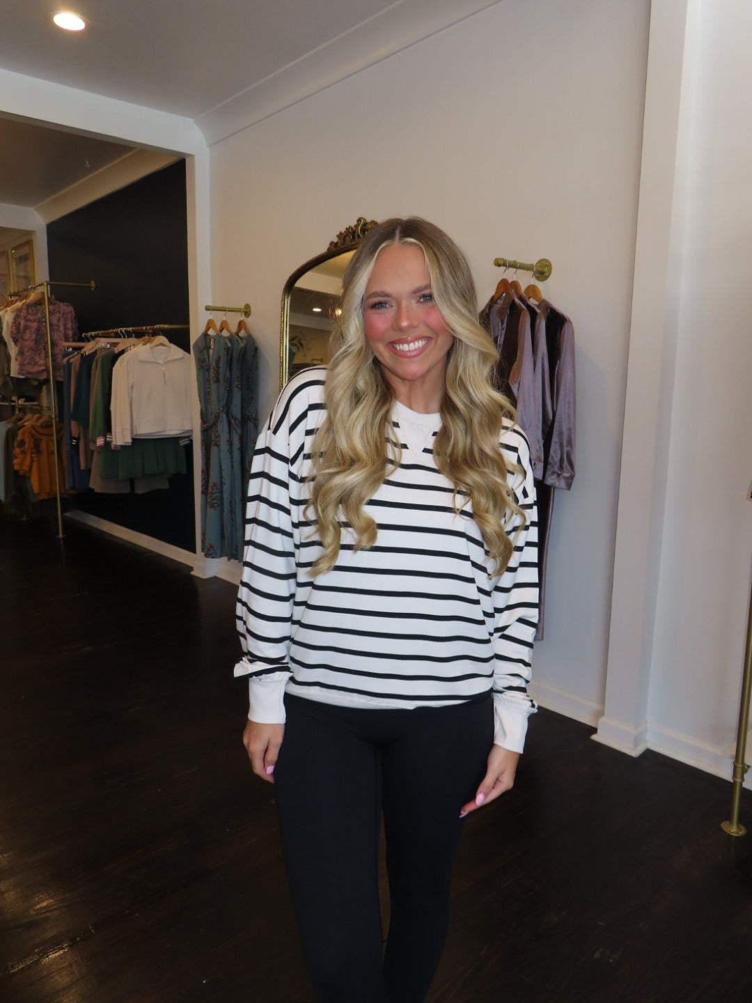 z supply stand out striped sweatshirt in crystal