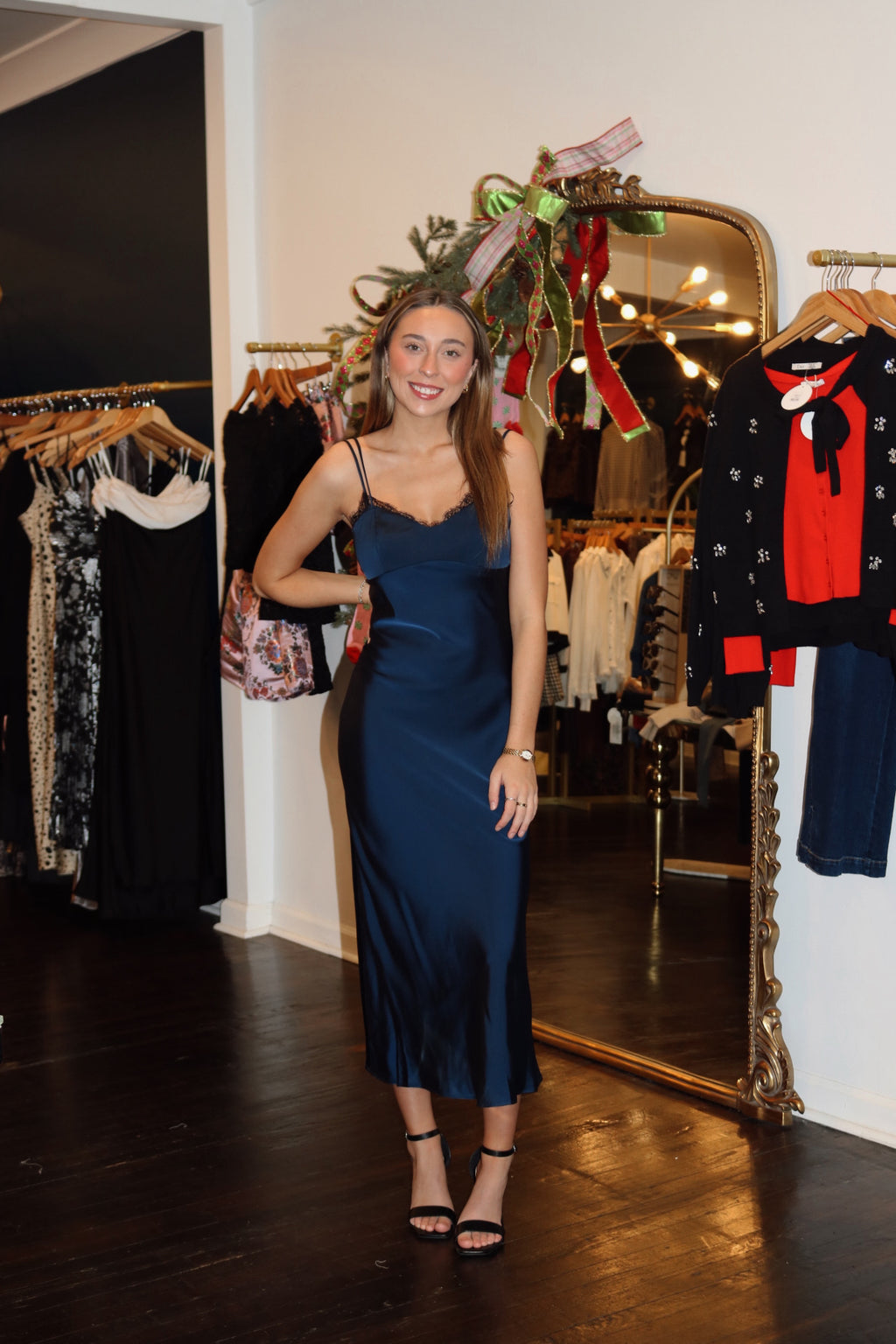 astr nevaeh dress in navy