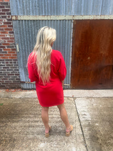 ivy jane dolman sleeve dress in red