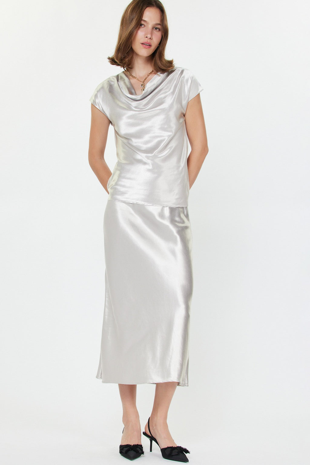current air bias slip midi skirt