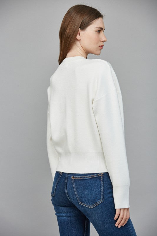 cozy cardigan in winter white