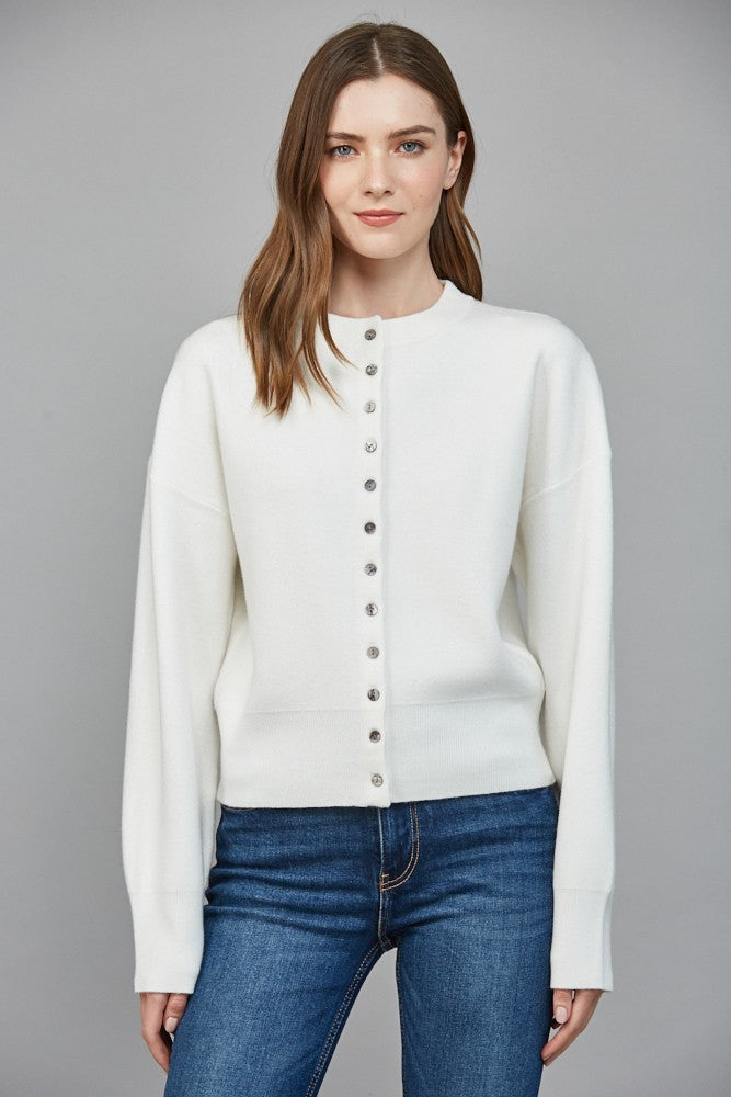 cozy cardigan in winter white