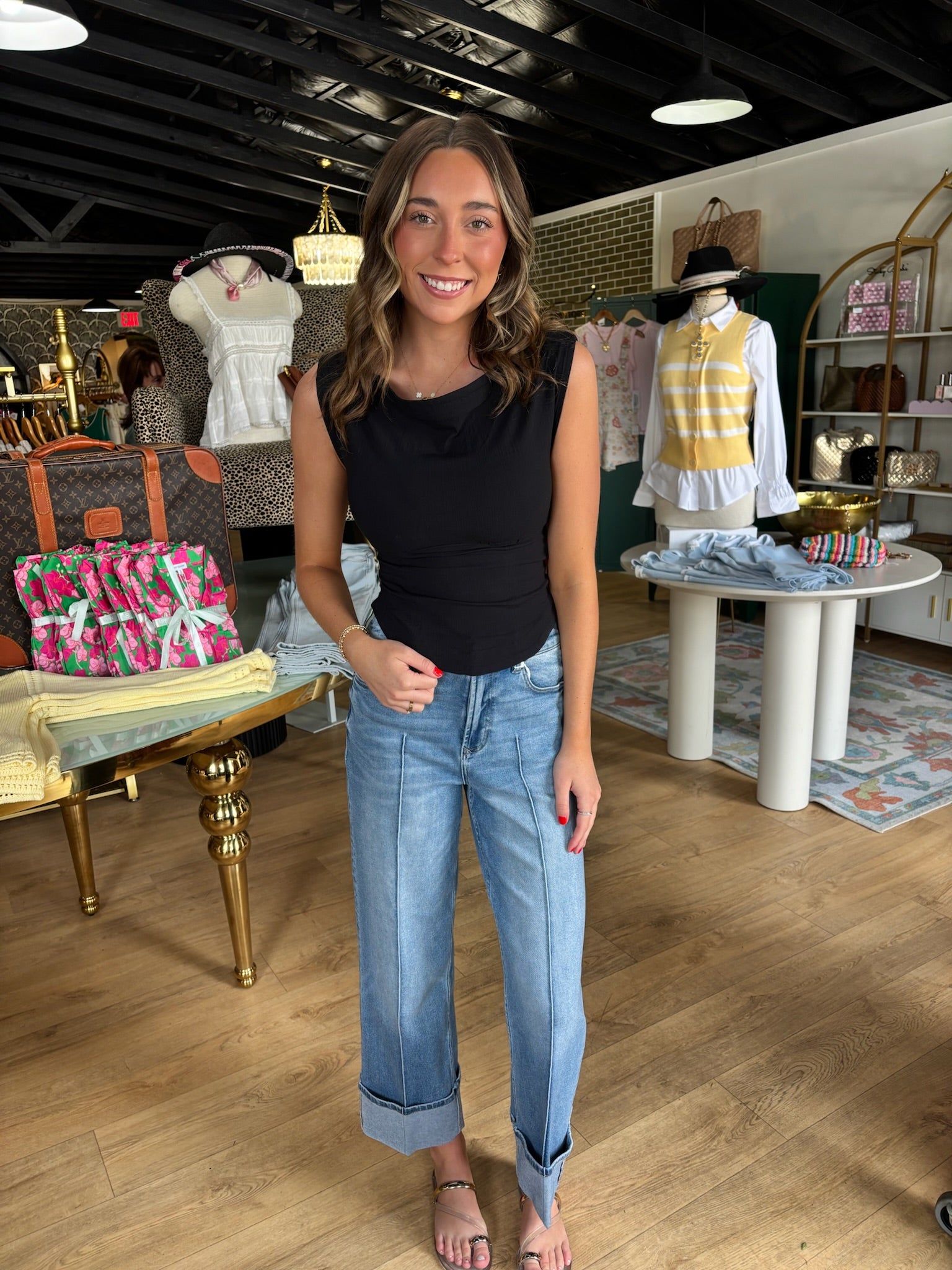 free people harper top in black