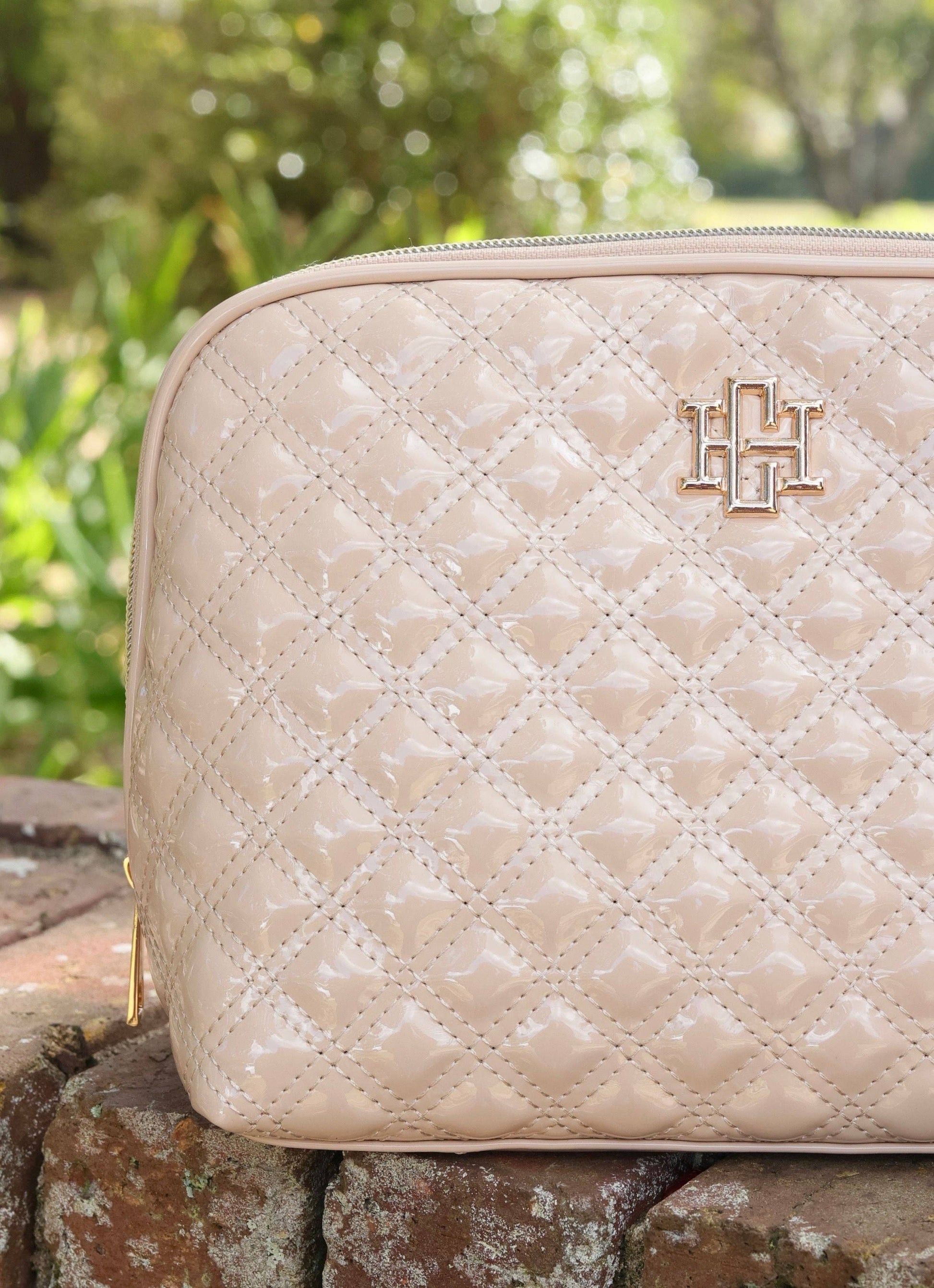 Caroline Hill Capri Large Pouch in Nude Patent